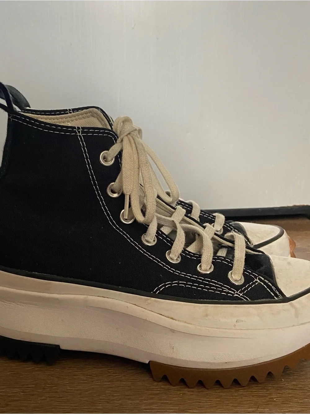 Black Converse Run Star Hike Platform Shoes (Size 5)